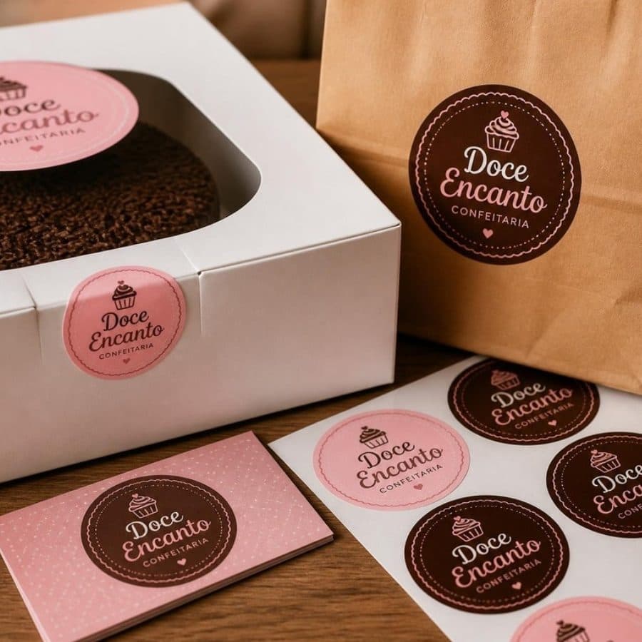 Adesivos de embalagem de uma confeitaria