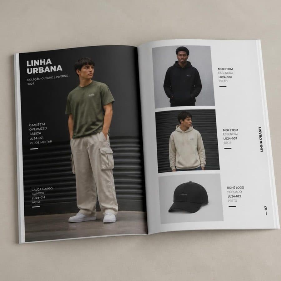 Catálogo de uma marca de roupas