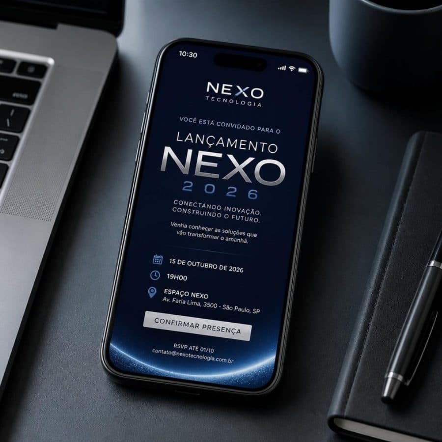 Convite digital de lançamento de uma empresa