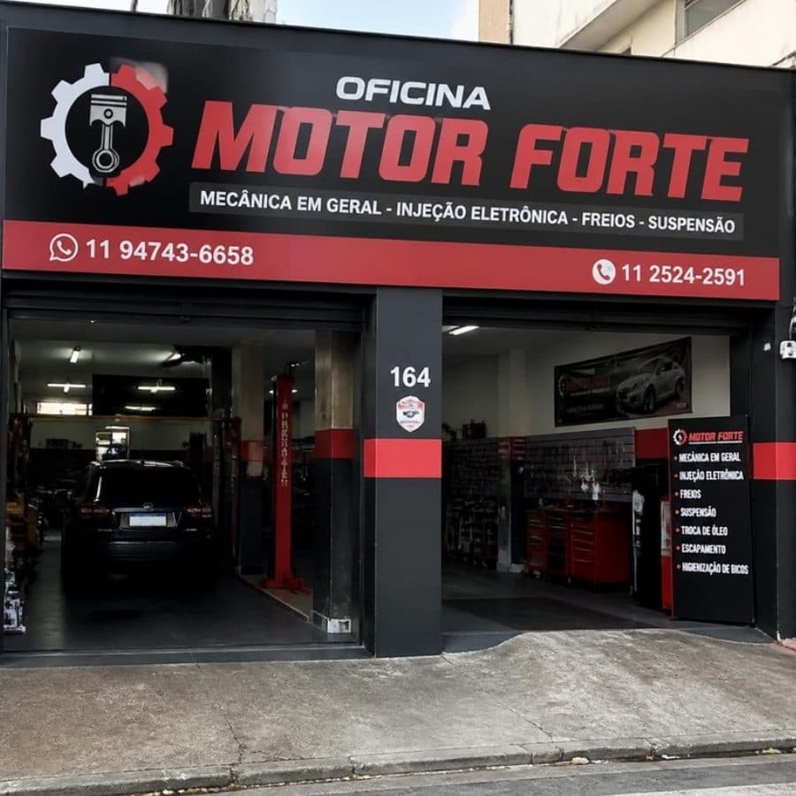 Fachada de uma oficina mecânica