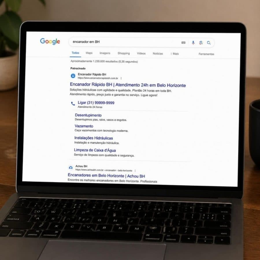 Anúncio no topo da pesquisa do Google
